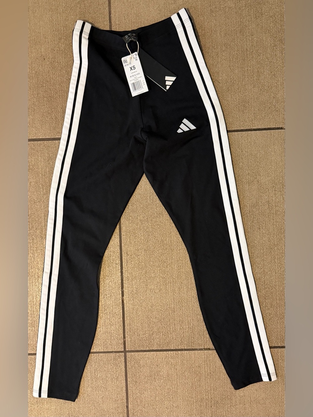 New with tags! Adidas Black Three-Stripe Leggings